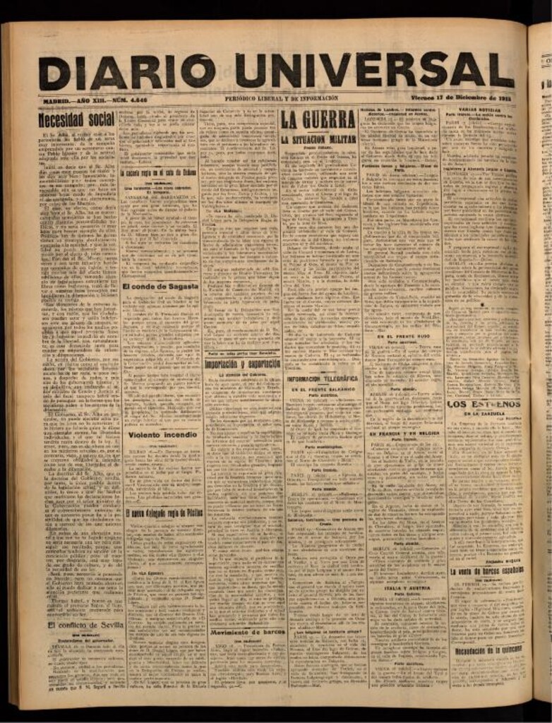 Miniatura de Diario Universal del 17 de diciembre de 1915