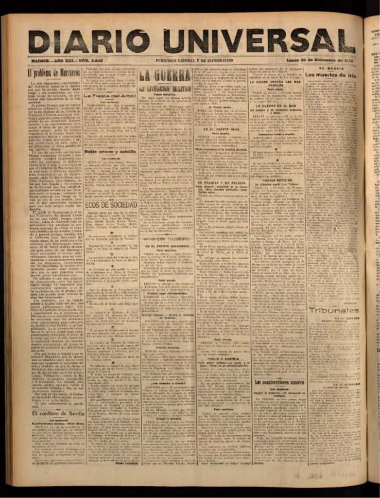 Miniatura de Diario Universal del 20 de diciembre de 1915