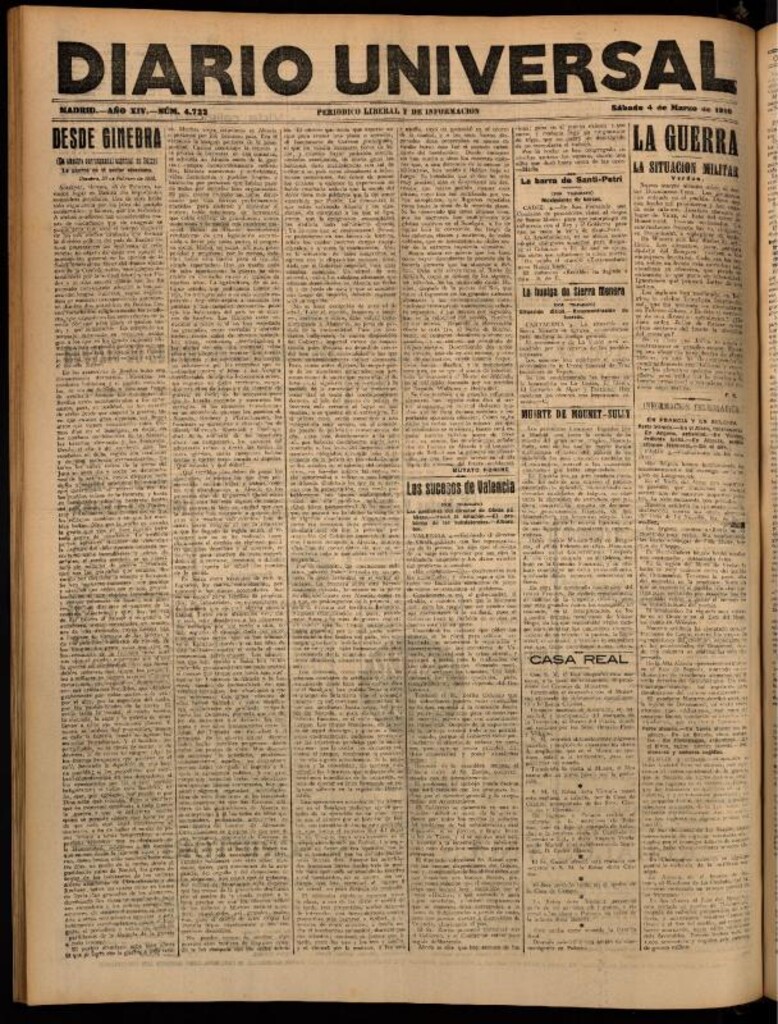 Miniatura de Diario Universal del 4 de marzo de 1916