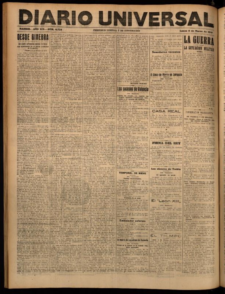 Miniatura de Diario Universal del 6 de marzo de 1916