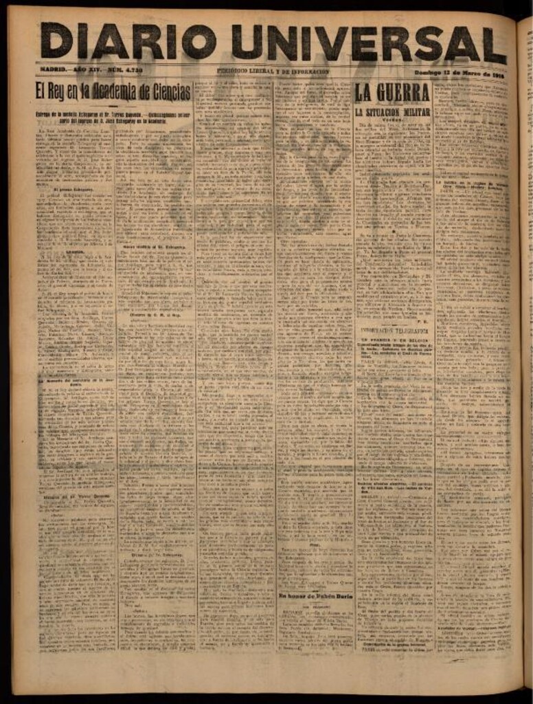 Miniatura de Diario Universal del 12 de marzo de 1916