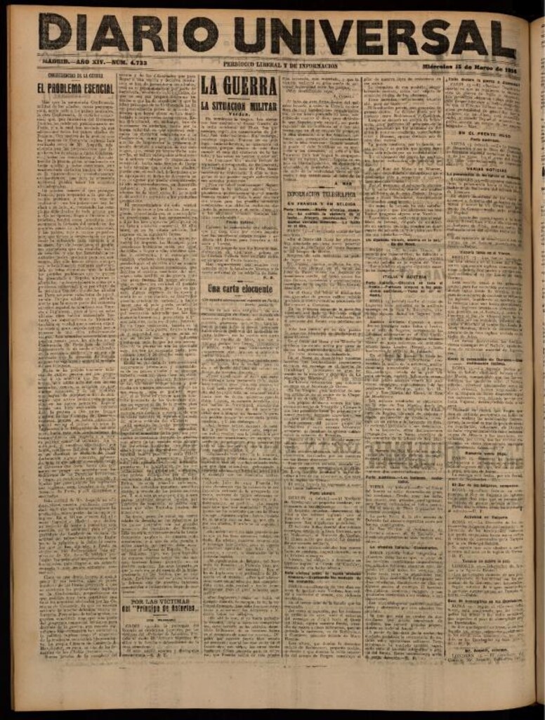 Miniatura de Diario Universal del 15 de marzo de 1916