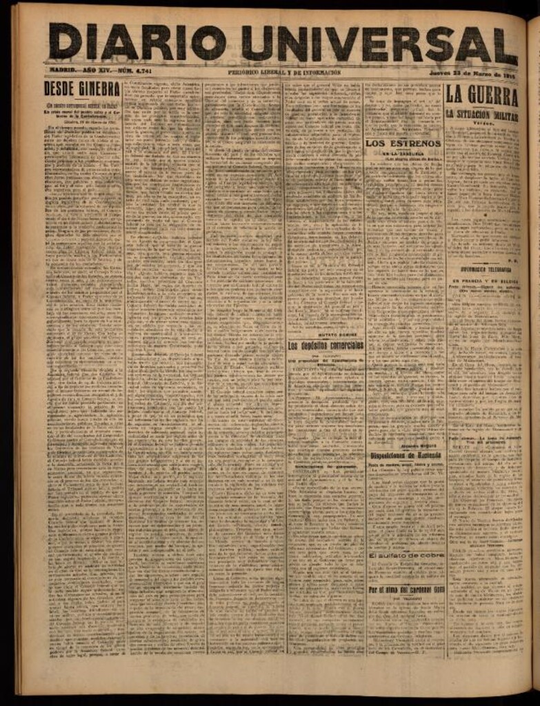 Miniatura de Diario Universal del 23 de marzo de 1916