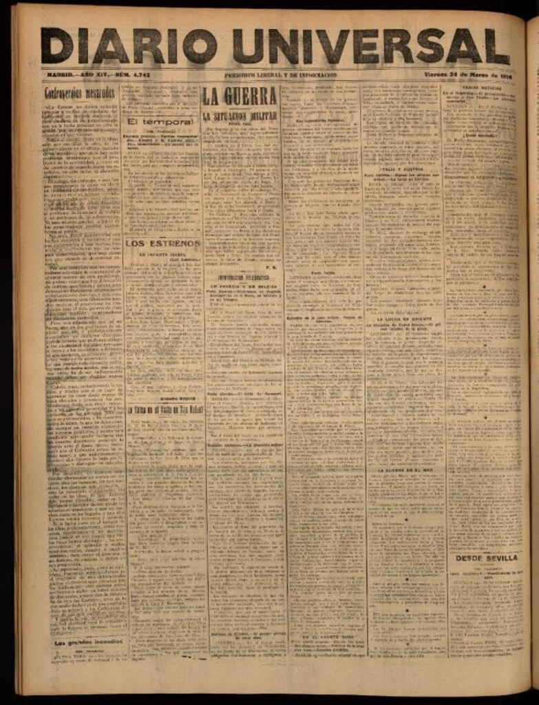 Miniatura de Diario Universal del 24 de marzo de 1916