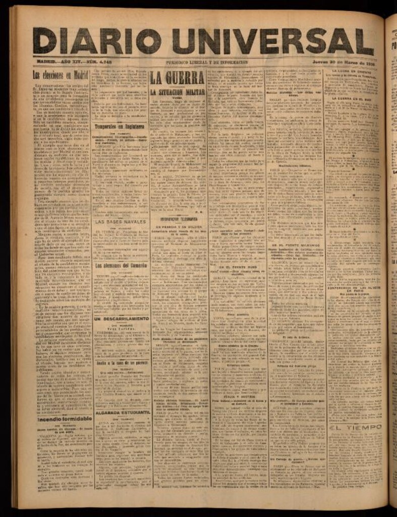 Miniatura de Diario Universal del 30 de marzo de 1916