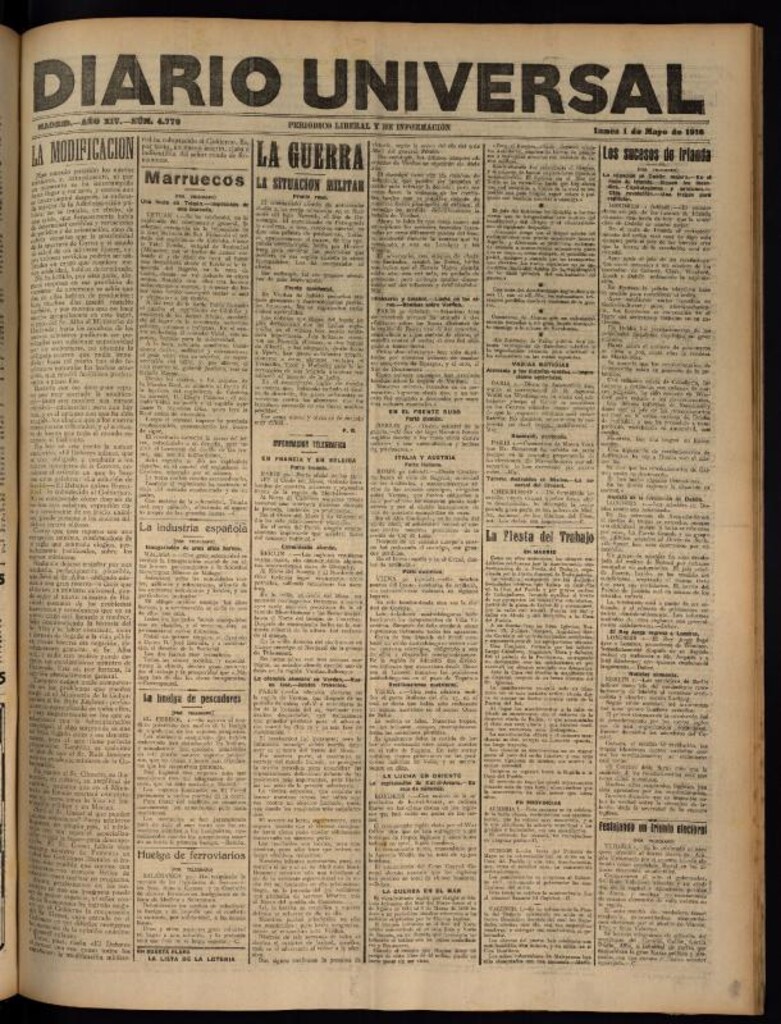 Miniatura de Diario Universal del 1 de mayo de 1916