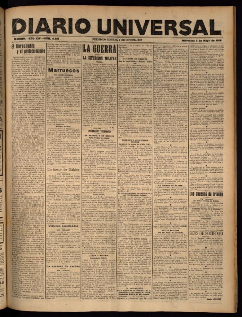 Miniatura de Diario Universal del 3 de mayo de 1916
