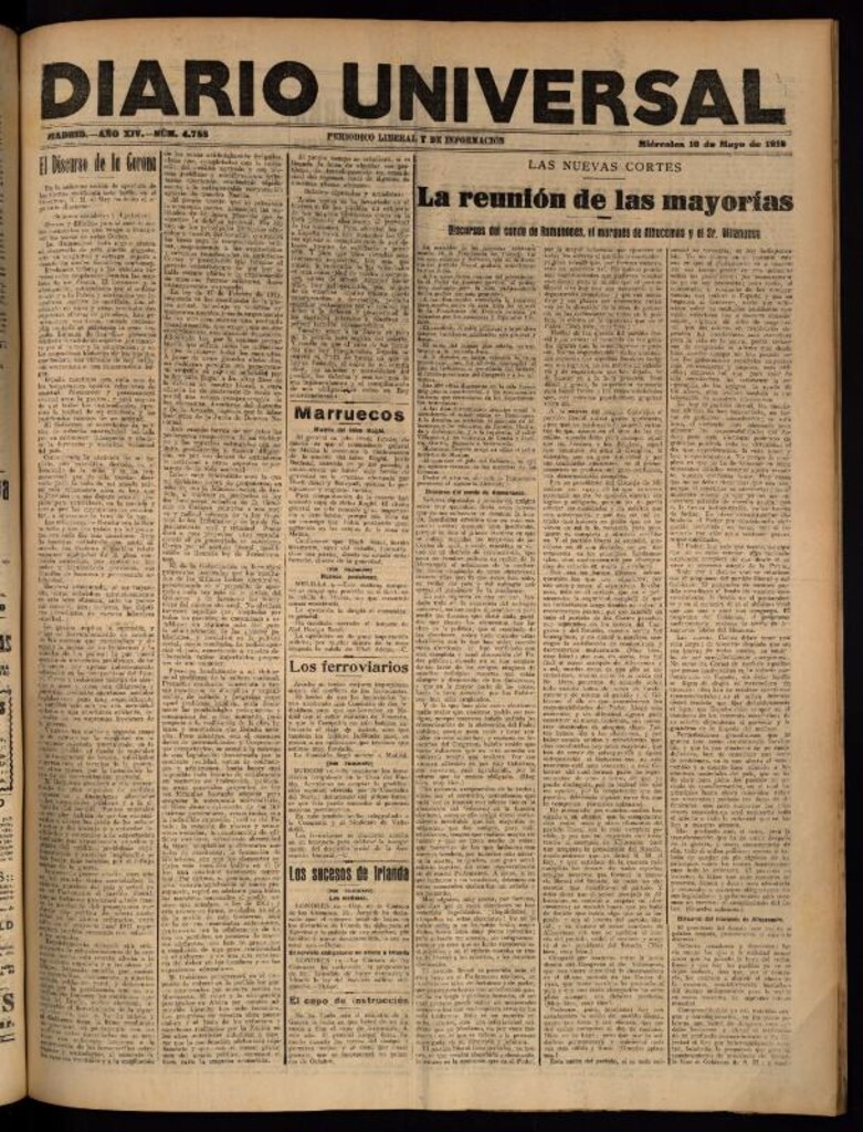Miniatura de Diario Universal del 10 de mayo de 1916