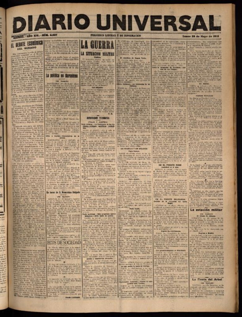 Miniatura de Diario Universal del 29 de mayo de 1916