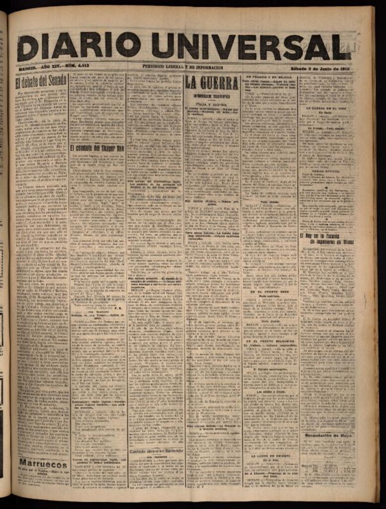 Miniatura de Diario Universal del 3 de junio de 1916