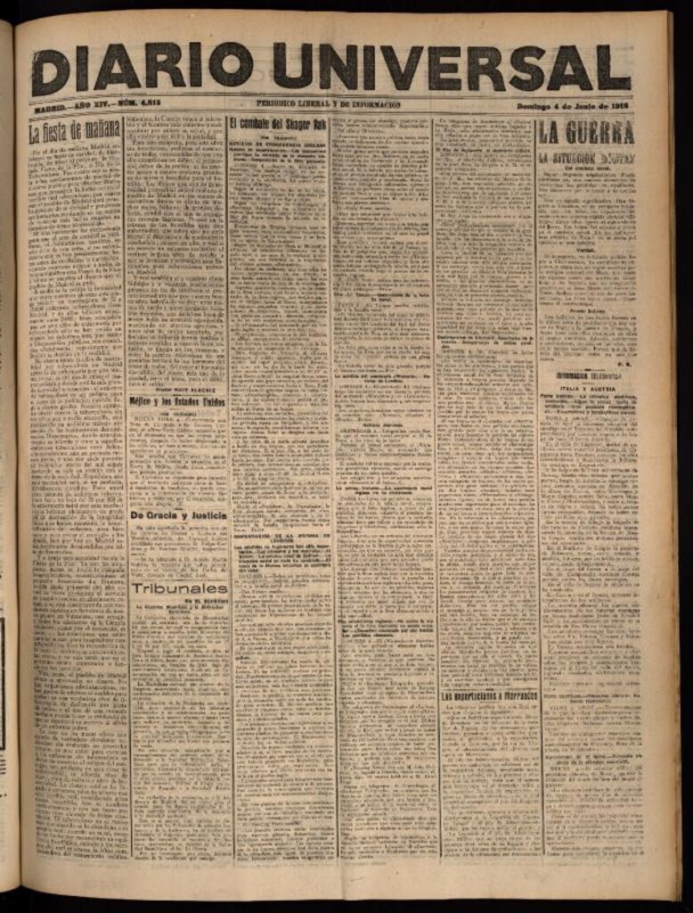 Miniatura de Diario Universal del 4 de junio de 1916