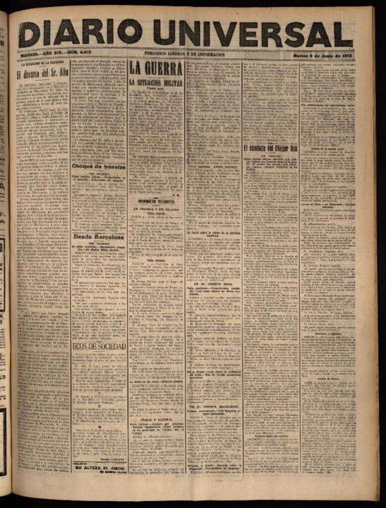 Miniatura de Diario Universal del 6 de junio de 1916
