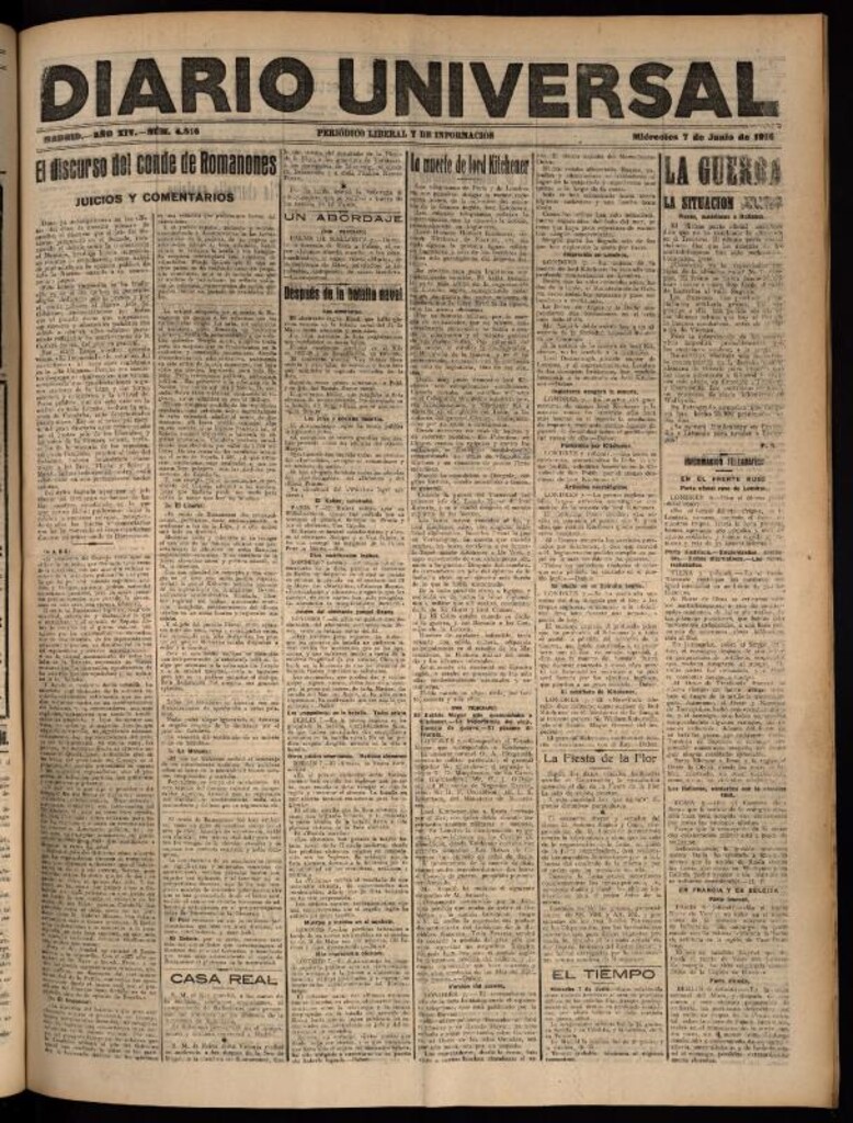 Miniatura de Diario Universal del 7 de junio de 1916