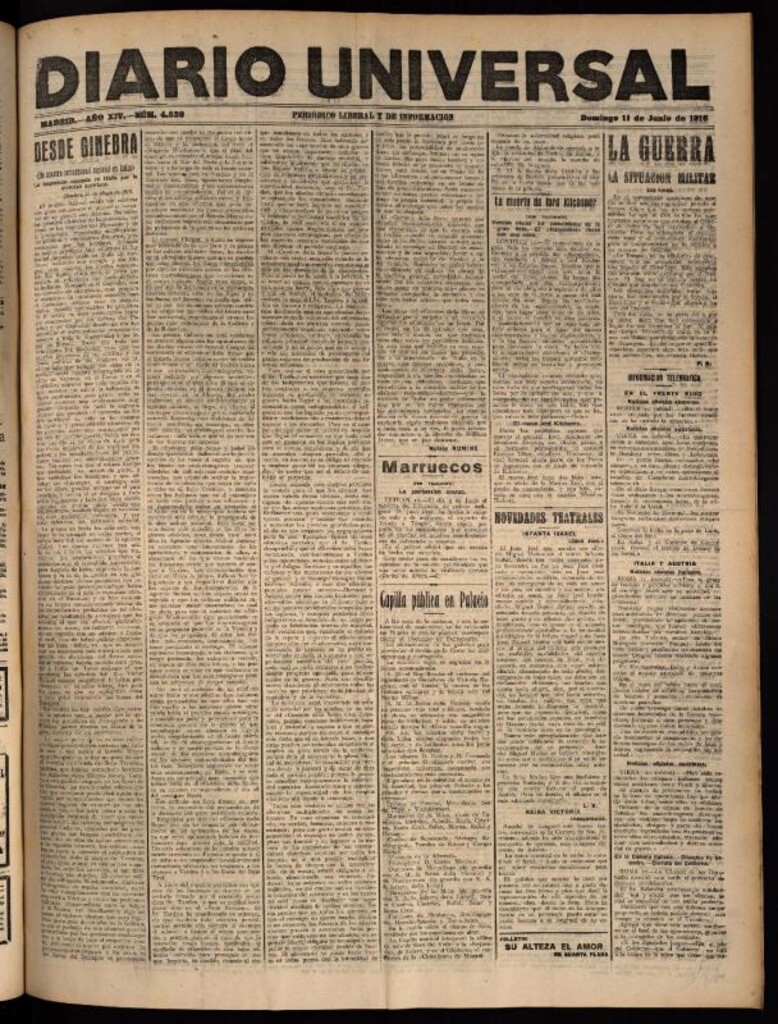 Miniatura de Diario Universal del 11 de junio de 1916