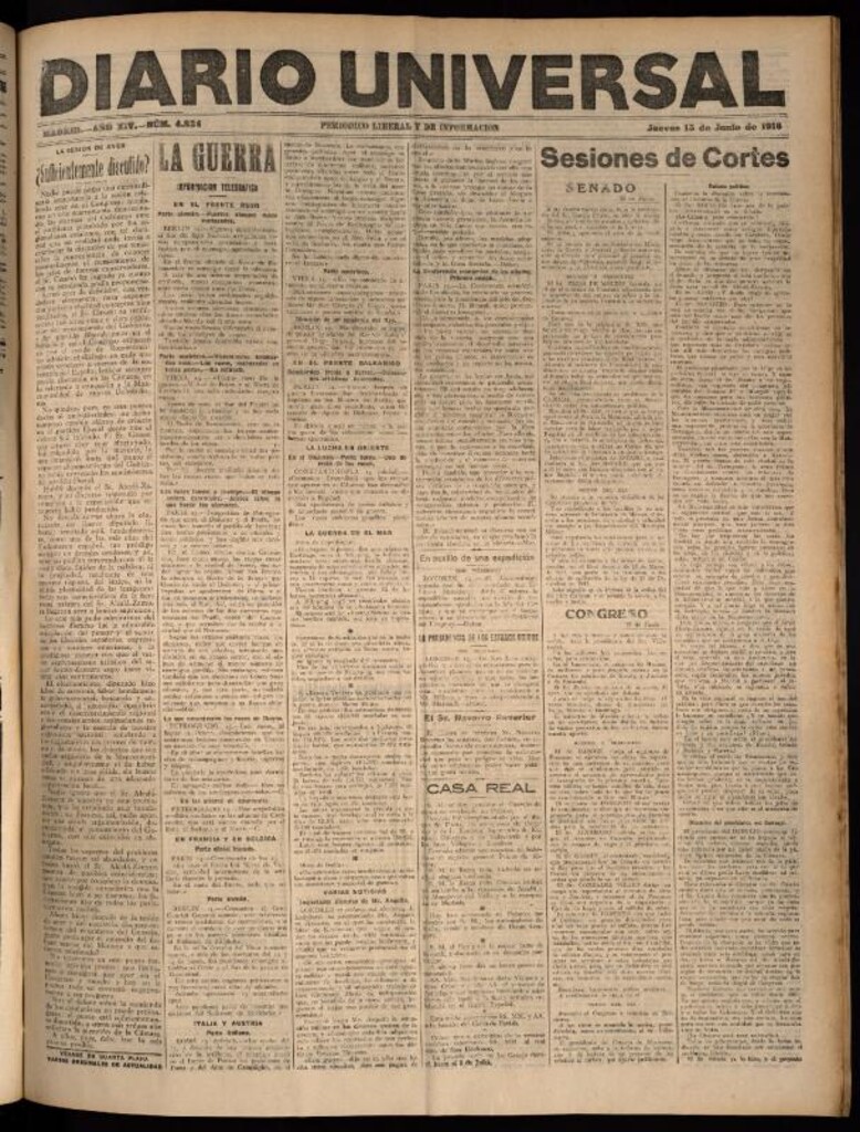 Miniatura de Diario Universal del 15 de junio de 1916