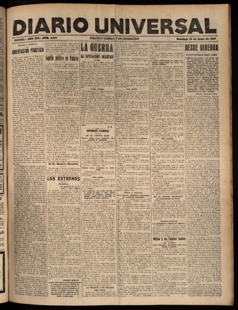 Miniatura de Diario Universal del 18 de junio de 1916