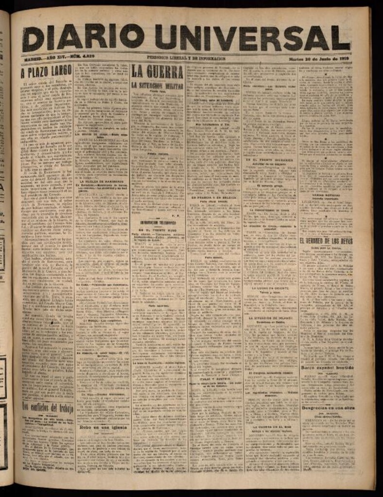 Miniatura de Diario Universal del 20 de junio de 1916