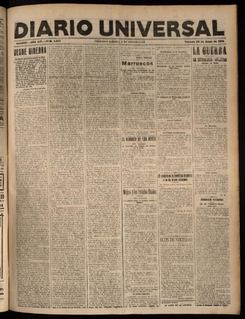 Miniatura de Diario Universal del 23 de junio de 1916