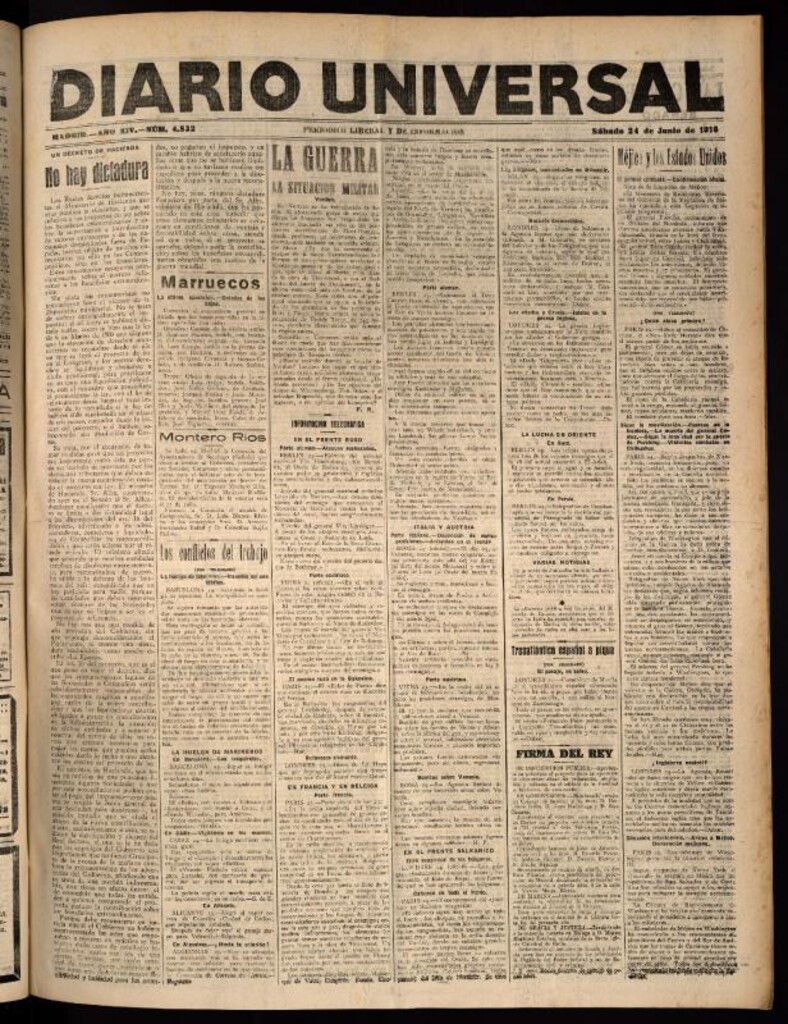 Miniatura de Diario Universal del 24 de junio de 1916