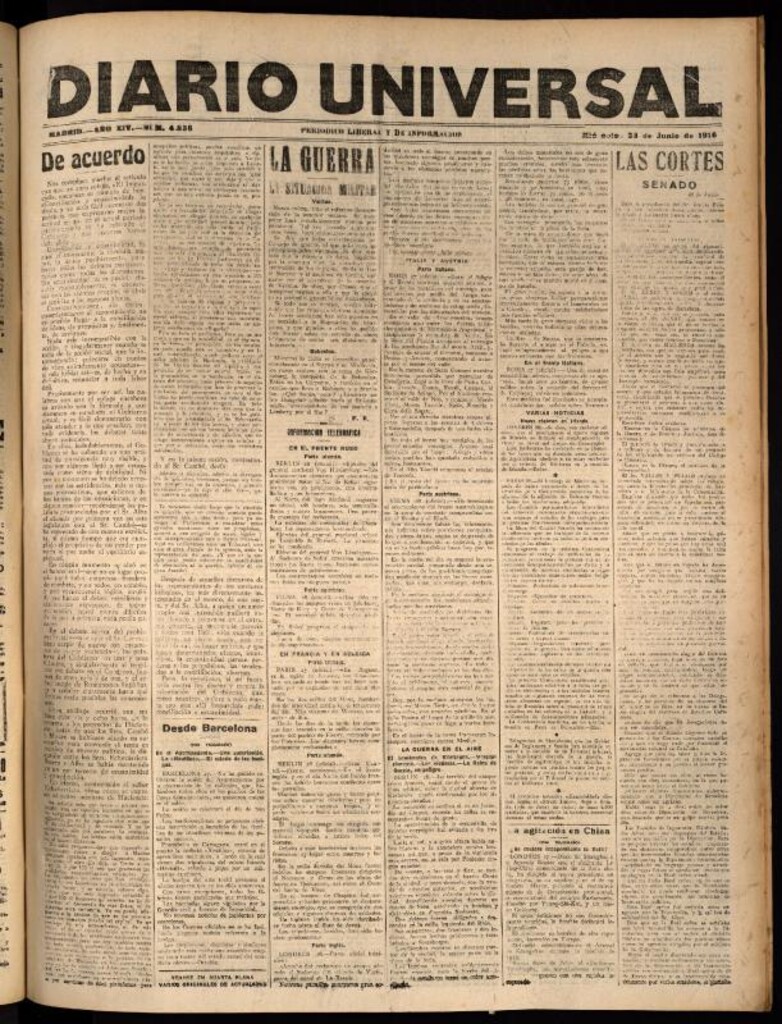 Miniatura de Diario Universal del 28 de junio de 1916