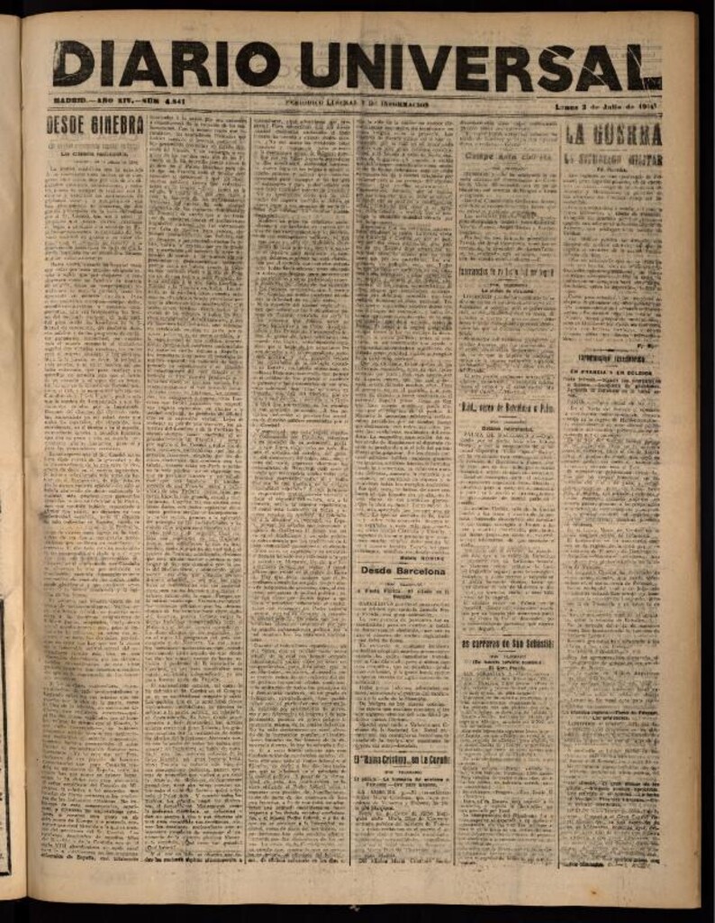 Miniatura de Diario Universal del 3 de julio de 1916