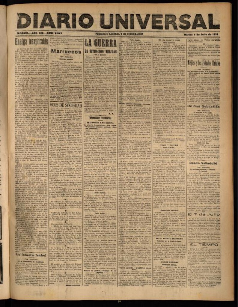 Miniatura de Diario Universal del 4 de julio de 1916