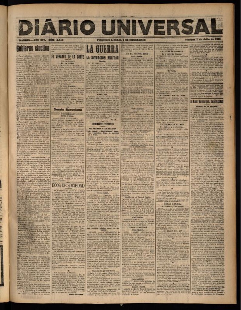 Miniatura de Diario Universal del 7 de julio de 1916