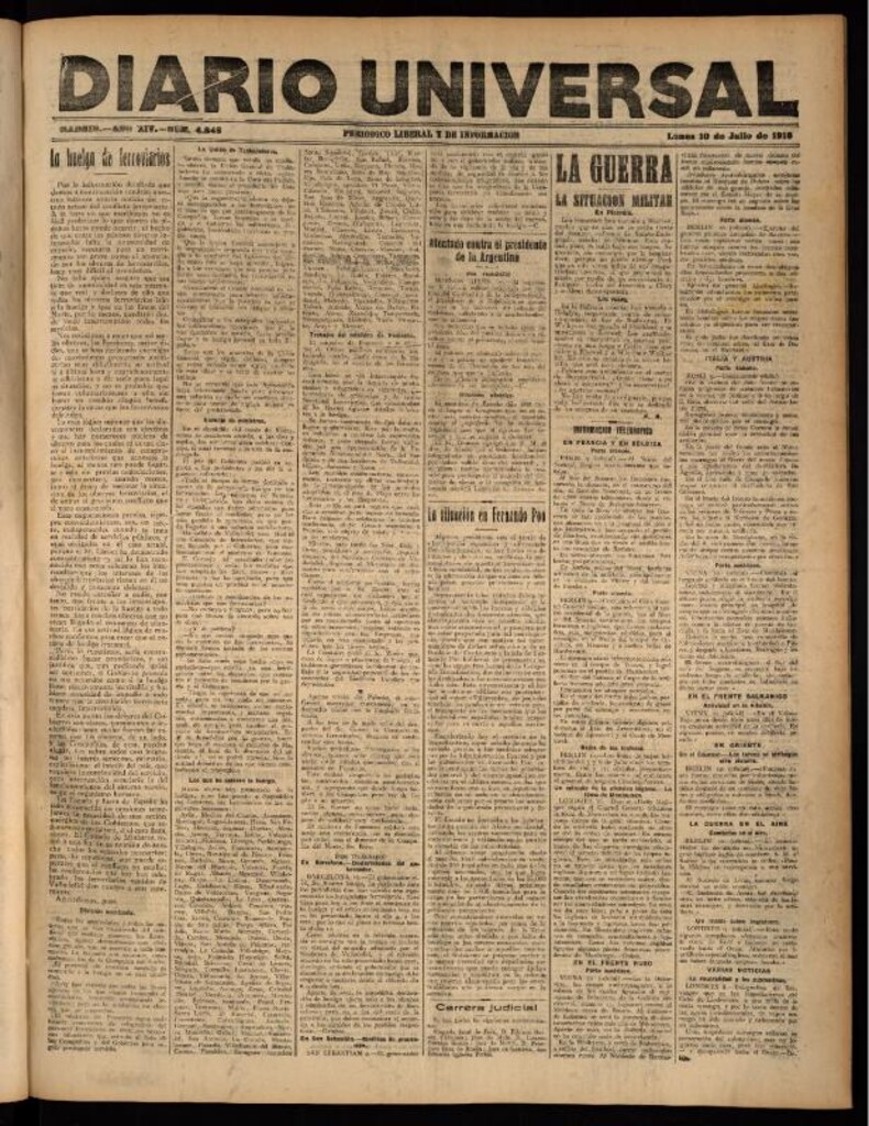 Miniatura de Diario Universal del 10 de julio de 1916