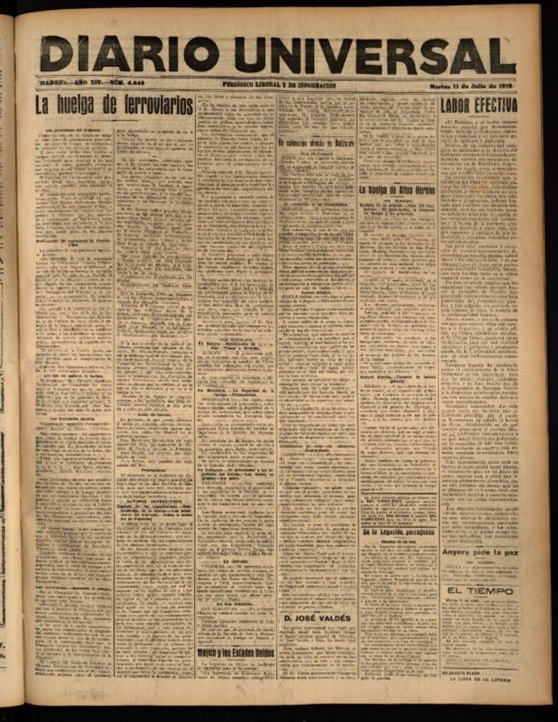 Miniatura de Diario Universal del 11 de julio de 1916