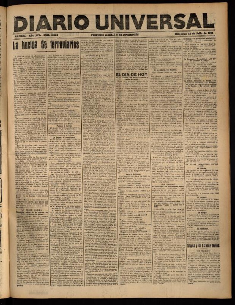 Miniatura de Diario Universal del 12 de julio de 1916