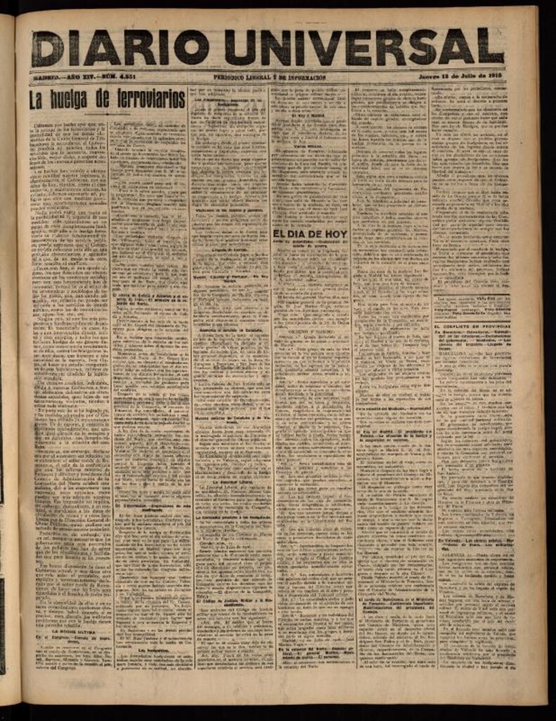 Miniatura de Diario Universal del 13 de julio de 1916