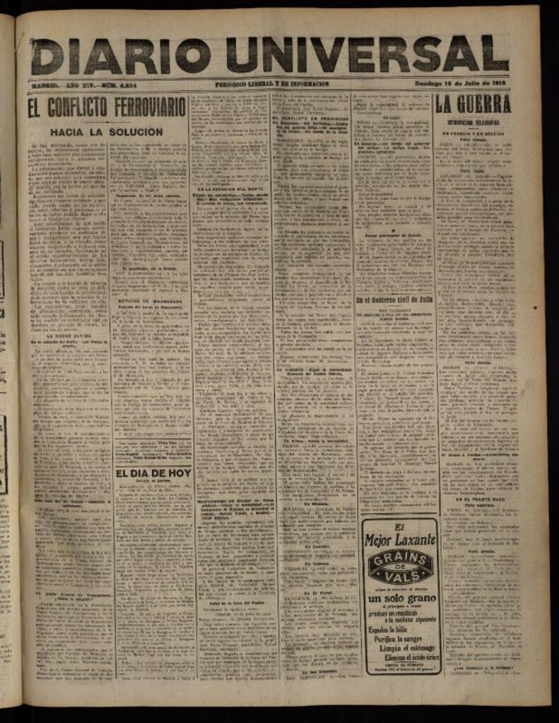 Miniatura de Diario Universal del 16 de julio de 1916