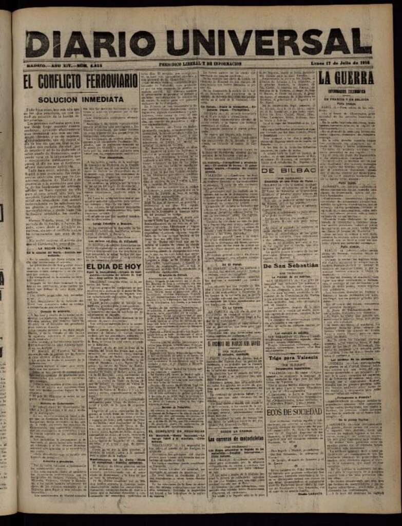 Miniatura de Diario Universal del 17 de julio de 1916