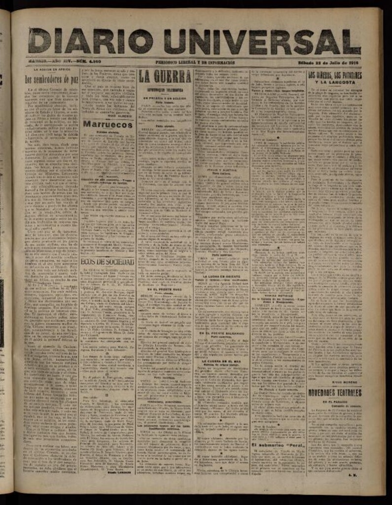 Miniatura de Diario Universal del 22 de julio de 1916