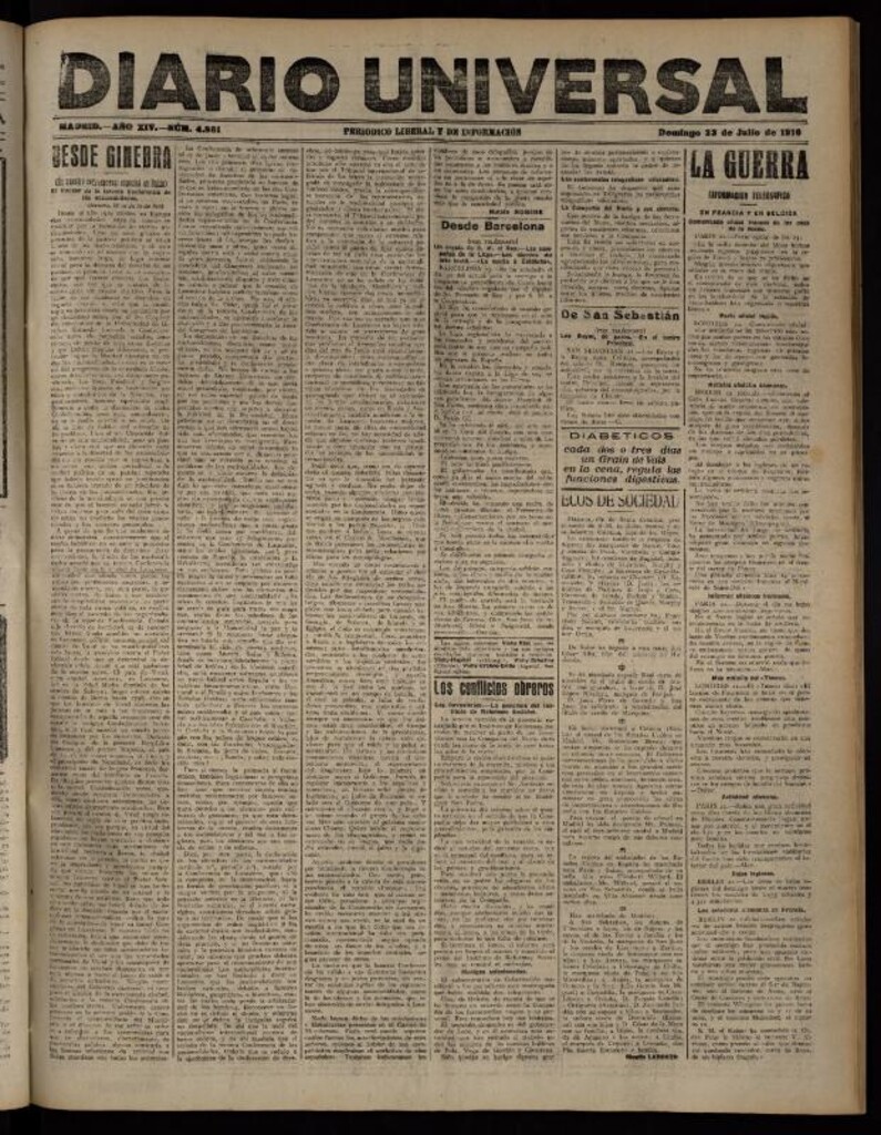 Miniatura de Diario Universal del 23 de julio de 1916