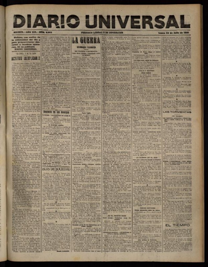Miniatura de Diario Universal del 24 de julio de 1916