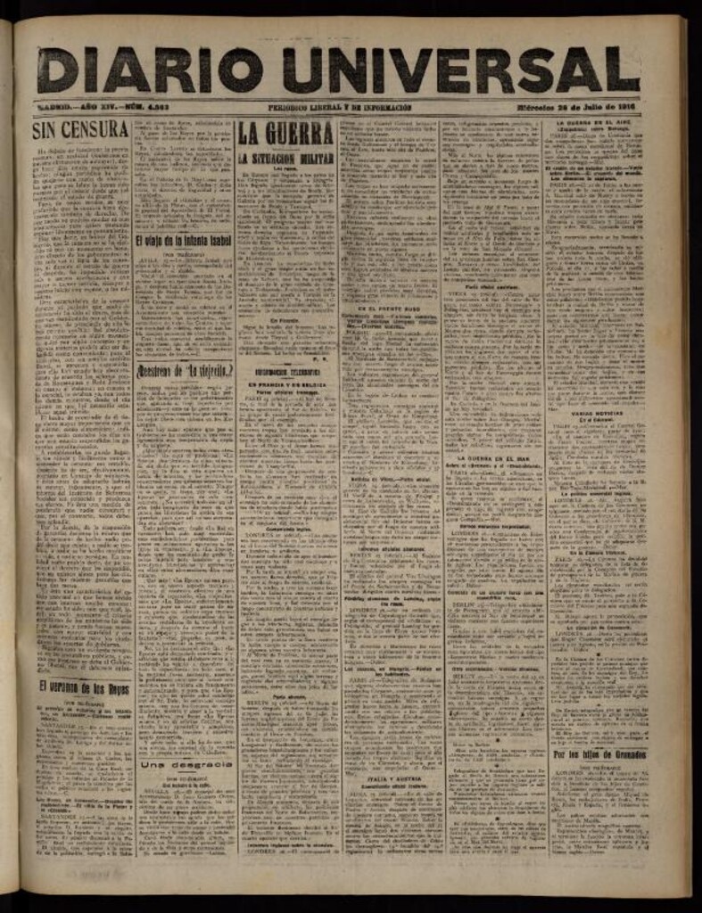 Miniatura de Diario Universal del 26 de julio de 1916