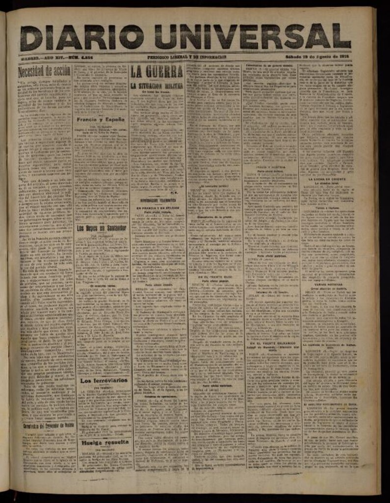 Miniatura de Diario Universal del 19 de agosto de 1916
