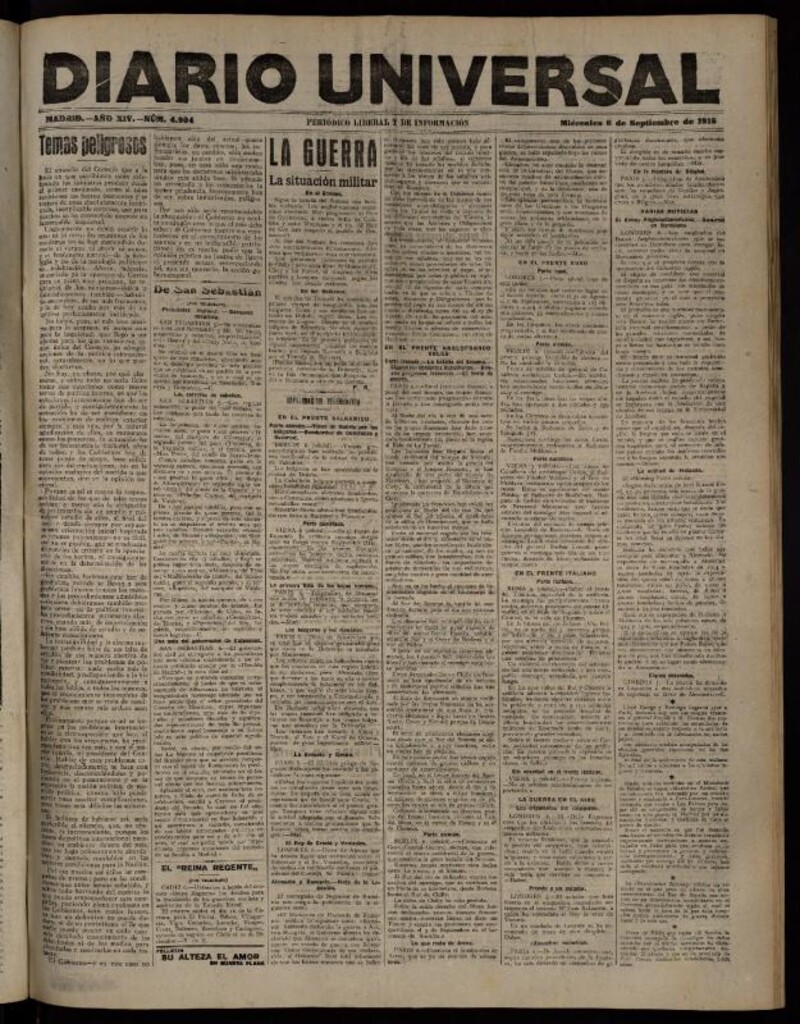 Miniatura de Diario Universal del 6 de septiembre de 1916