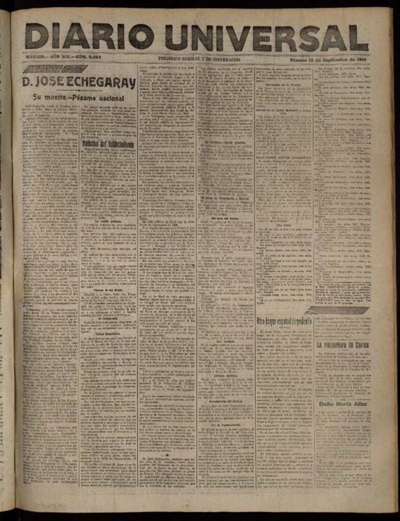Miniatura de Diario Universal del 15 de septiembre de 1916