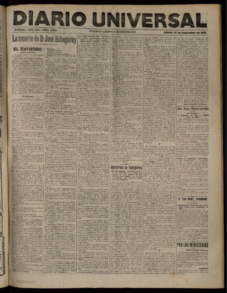 Miniatura de Diario Universal del 16 de septiembre de 1916
