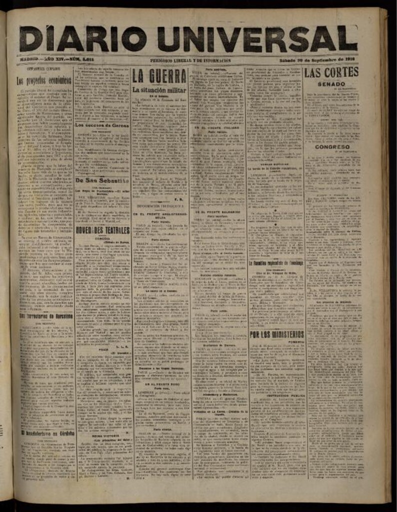 Miniatura de Diario Universal del 30 de septiembre de 1916