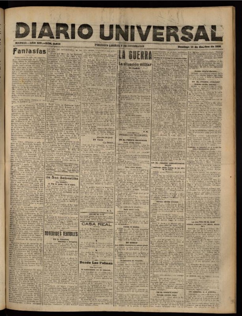Miniatura de Diario Universal del 15 de octubre de 1916