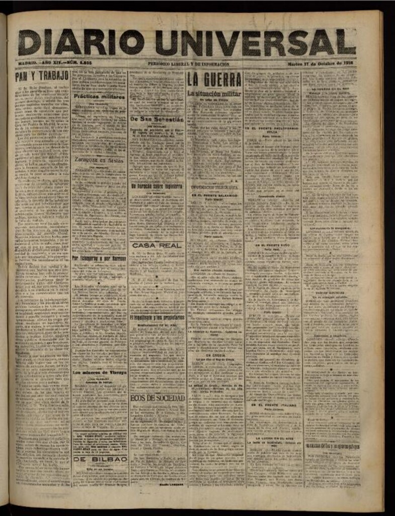Miniatura de Diario Universal del 17 de octubre de 1916