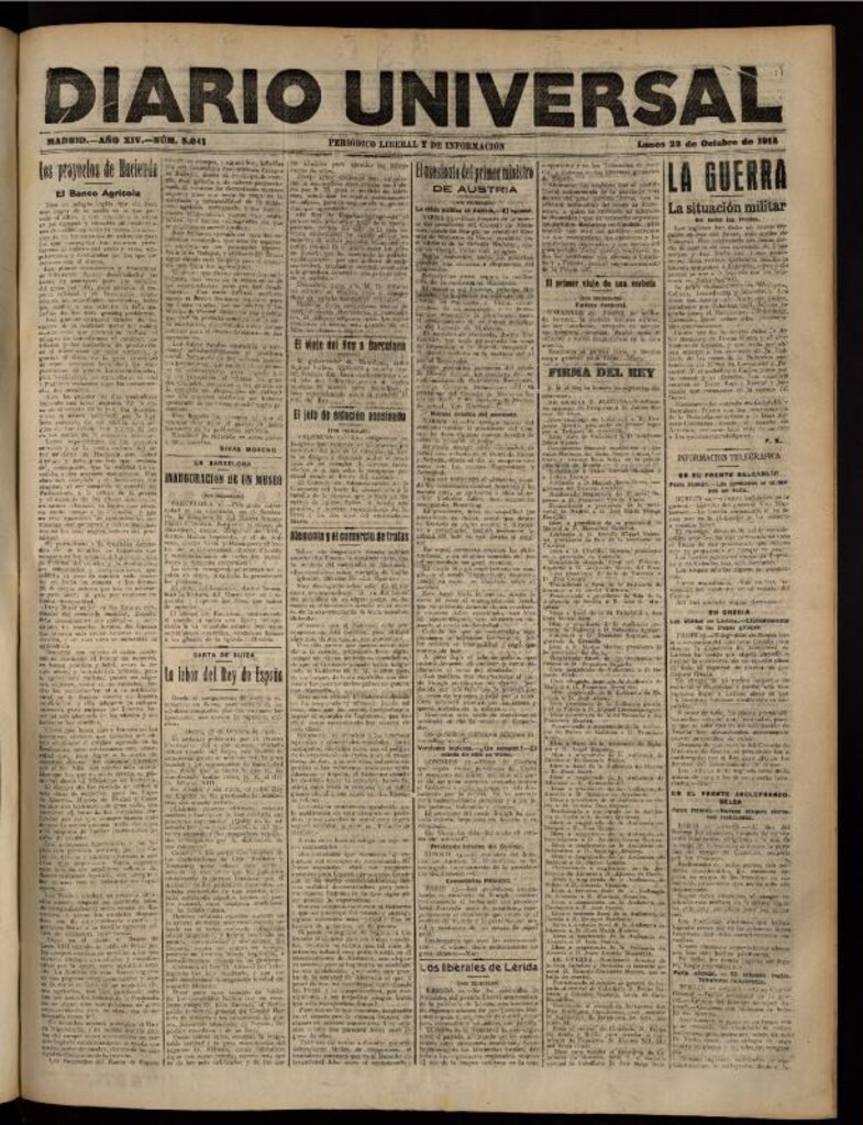 Miniatura de Diario Universal del 23 de octubre de 1916