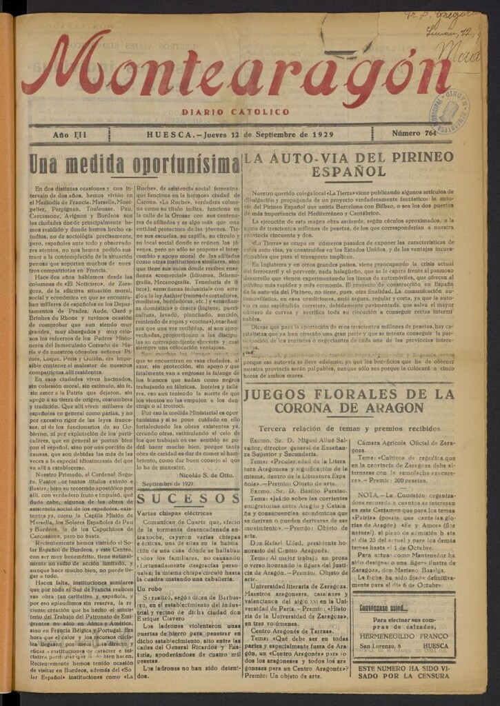 Miniatura de Montearagón: diario católico