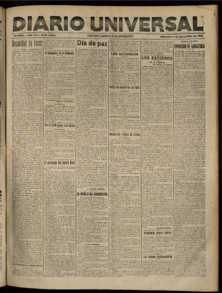 Miniatura de Diario Universal del 1 de noviembre de 1916