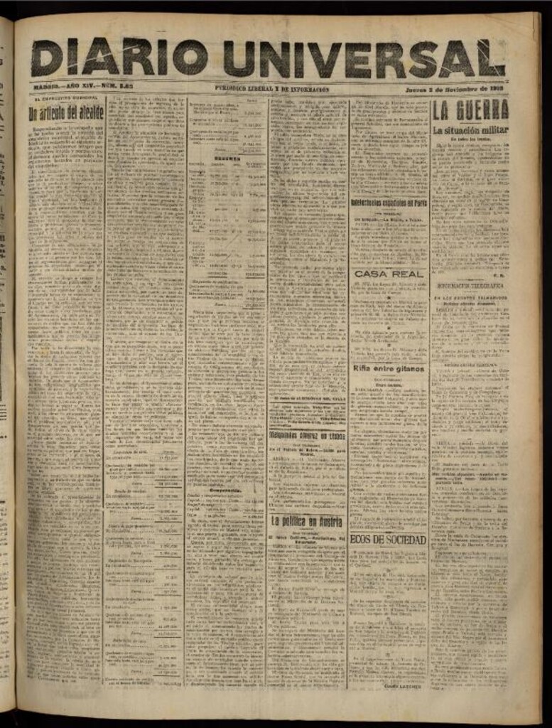 Miniatura de Diario Universal del 2 de noviembre de 1916