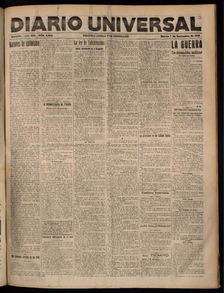 Miniatura de Diario Universal del 7 de noviembre de 1916