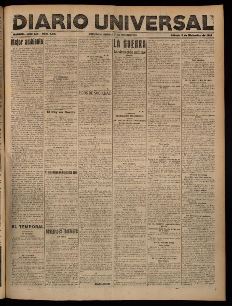 Miniatura de Diario Universal del 2 de diciembre de 1916